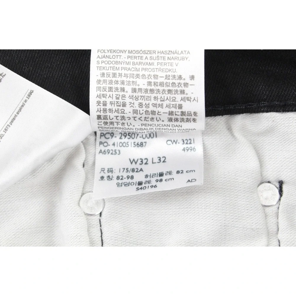 Levi's 502 Jeans 32x30 (Tag 32x32) Regular Taper Black Dark Wash - Picture 8 of 13